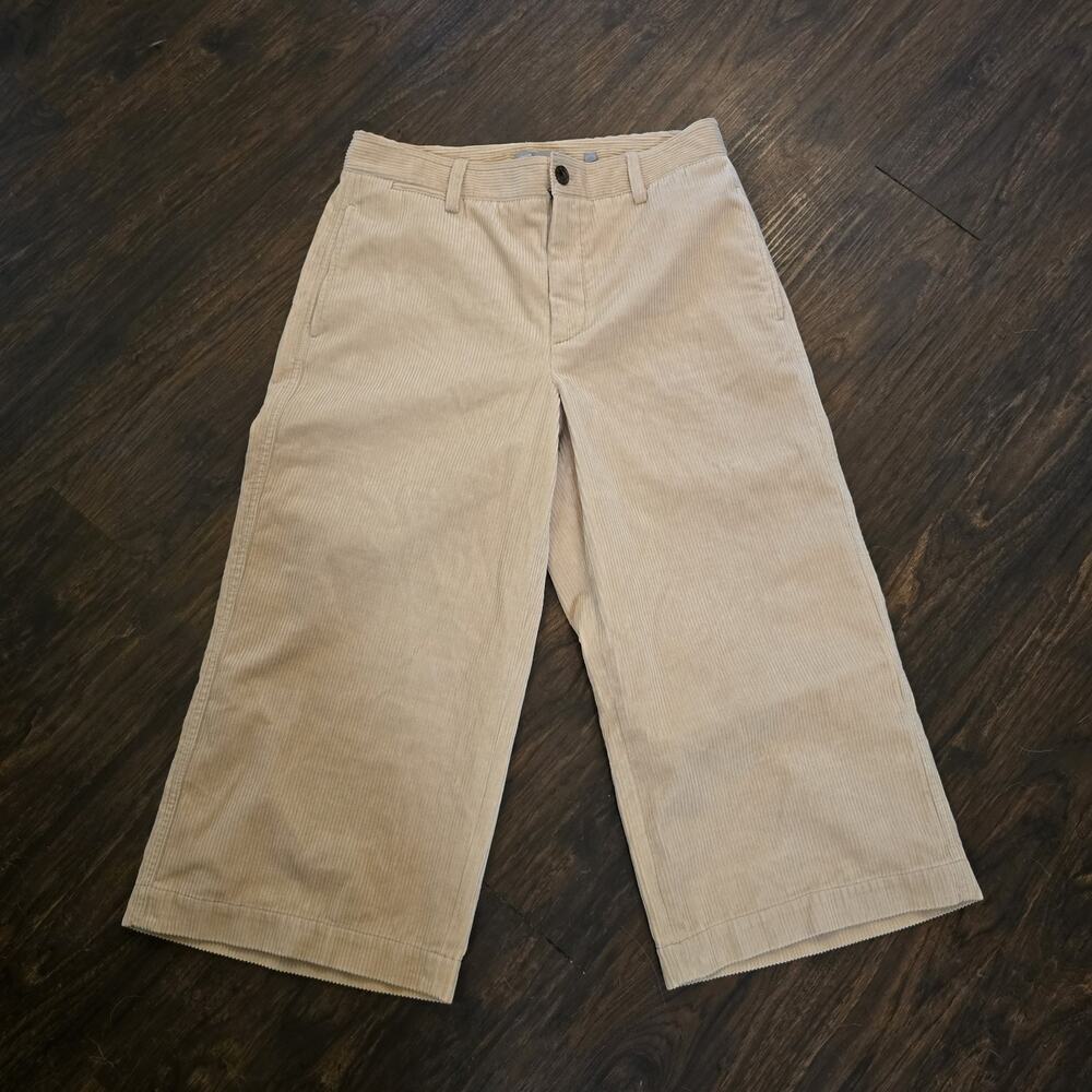 VINCE cropped Wide Leg Tan Courdroy Pants Size 14